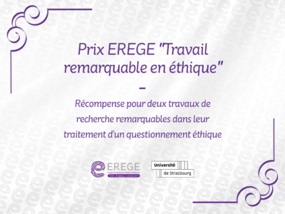 🏆 Prix EREGE Alsace ″Travail remarquable en éthique″ (Saison 2)