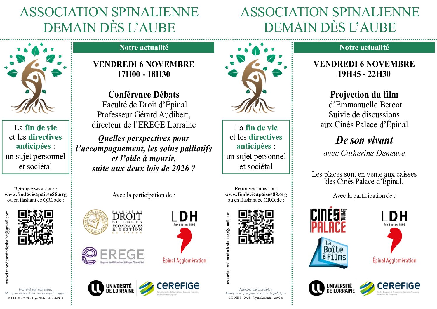 Conférence débat : Quelles perspectives pour l'accompagnement, les soins palliatifs et l'aide à mourir, suite aux deux lois de 2026 ?